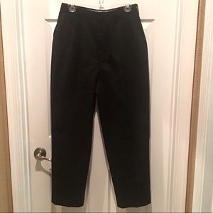 Womens Black Pants Winter Travel Work Pleated Front Business Casual Khakis Sz 10